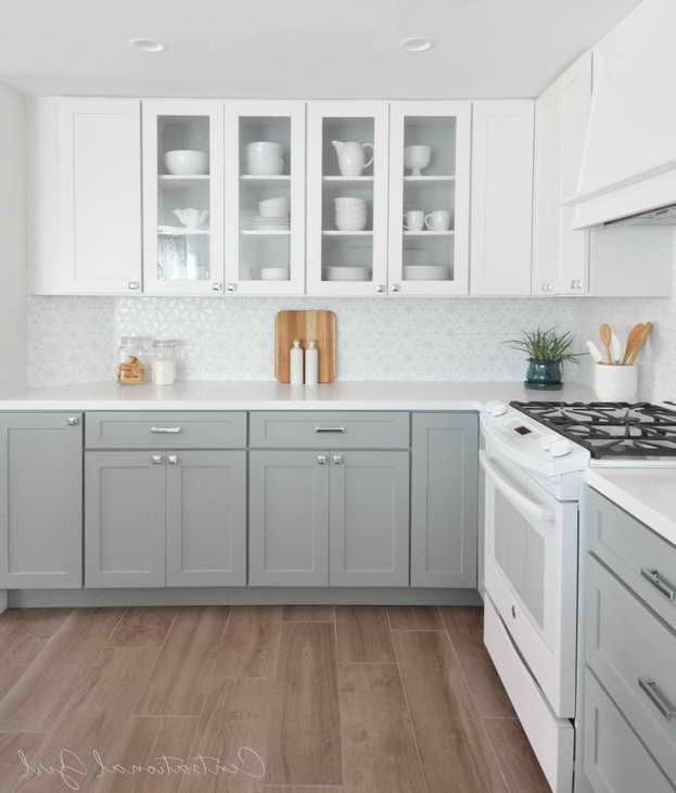 White Upper Grey Lower Kitchen renovation, Kitchen