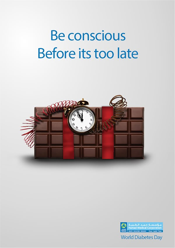 a chocolate bar with a clock on it and the words be conscious before its too late