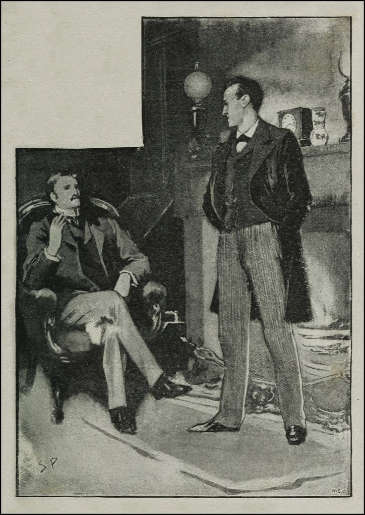 an old black and white drawing of two men