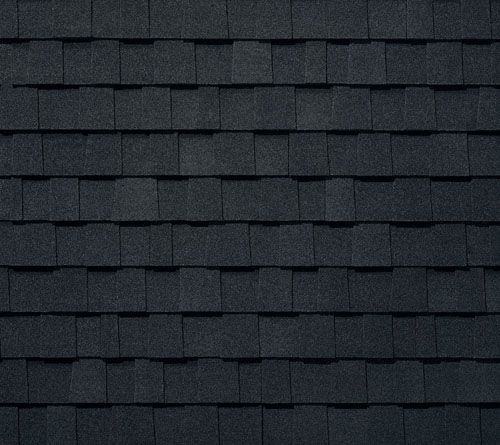 black shingles on the roof of a house