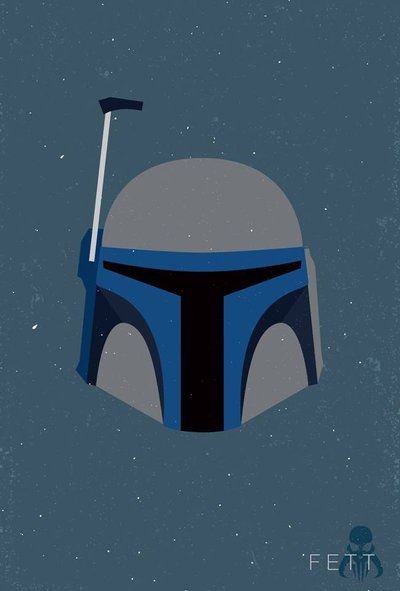 a star wars poster with a boba fett helmet