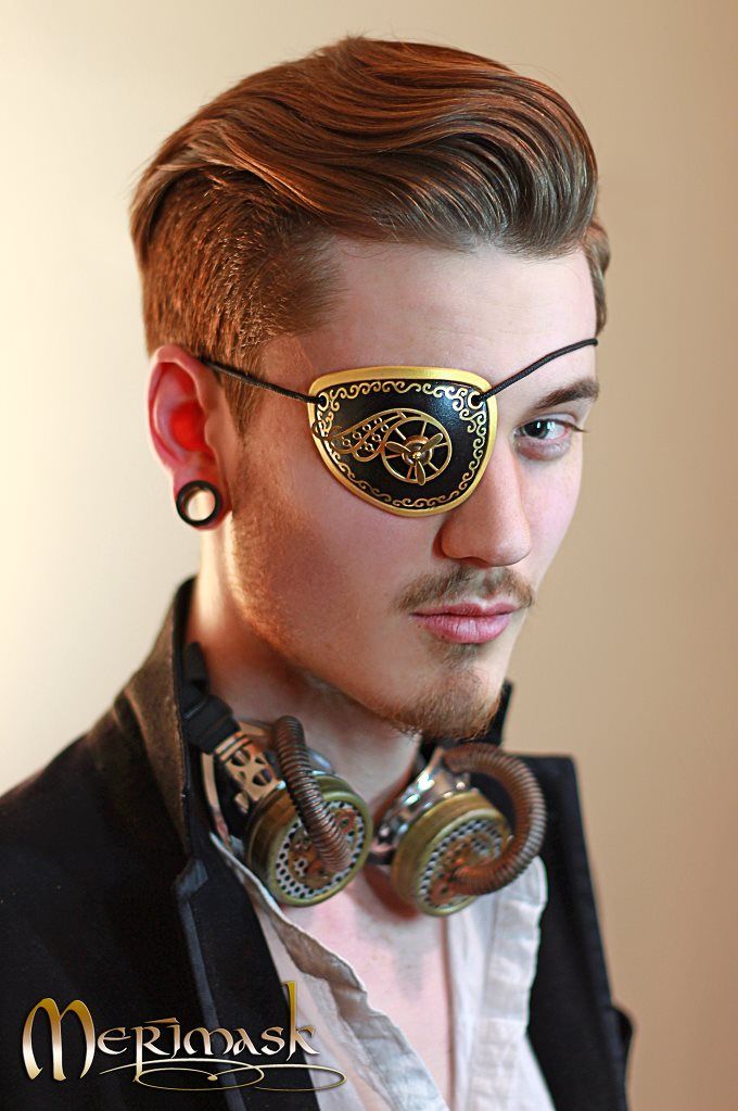 thegrasshooper:   Another photo from a steampunk eye patch shoot for Merimask with Beki! www.archaical.tumblr.comwww.merimask.com Steampunk Eye, Moda Steampunk, Steampunk Man, Masquerade Halloween, Steampunk Men, Steampunk Pirate, Steampunk Goggles, Style Steampunk, Steampunk Cosplay