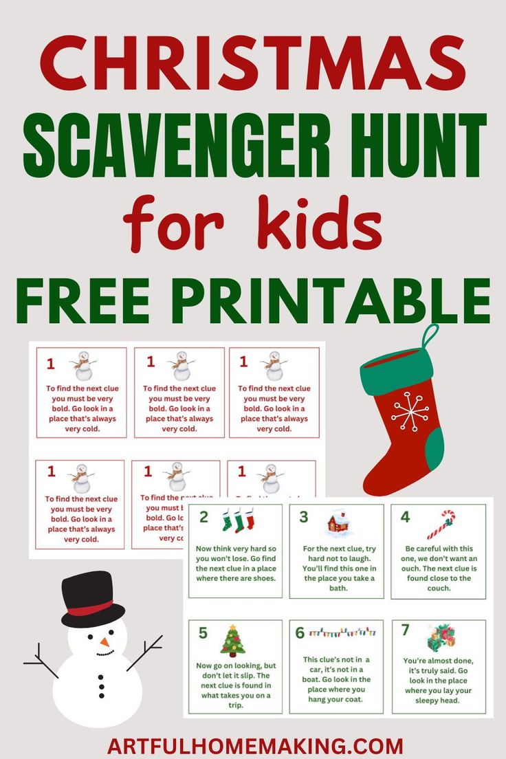 a christmas scavenger hunt for kids to print