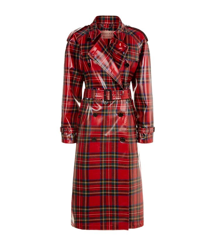 Burberry Tartan Laminated Trench Coat | Harrods.com Plaid Burberry, Red Plaid Coat, Raincoat Fashion, Plaid Trench Coat, Burberry Skirt, Plaid Wool Coat, Red Wool Coat, Burberry Outfit, Burberry Coat