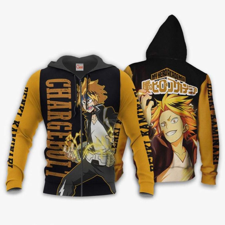 Denki Kaminari Shirt Chargebolt Hero MHA Custom Anime Zip Jacket ...