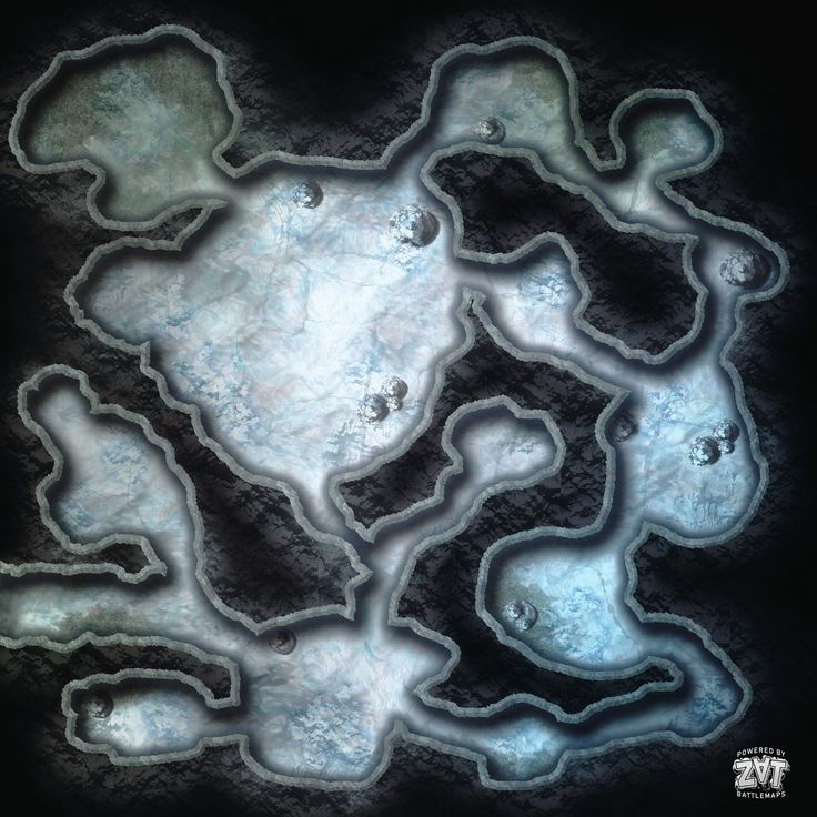 an abstract map made out of ice and snow