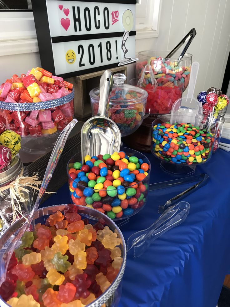 a table topped with lots of candy and candies