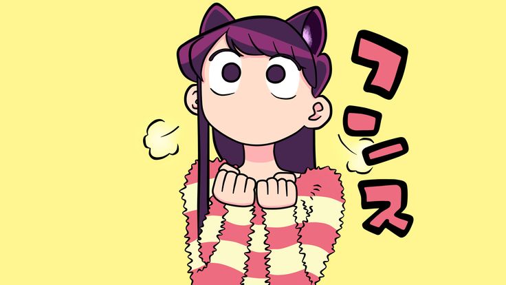 a cartoon girl with long hair wearing a pink and white sweater