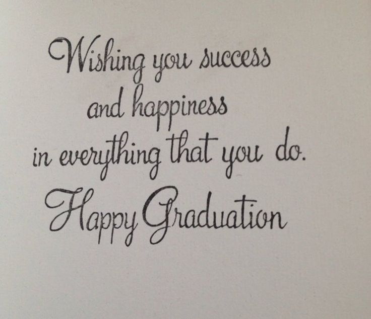 a handwritten graduation card with the words wishing you success and happiness in everything that you do