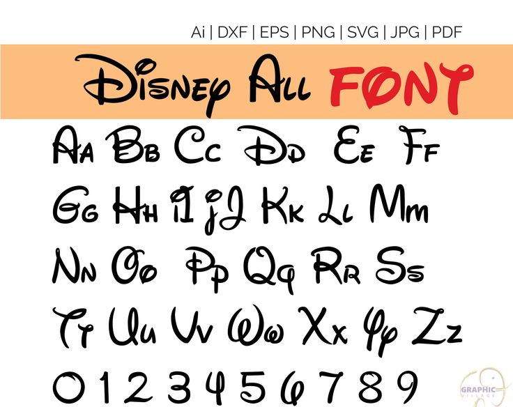 the font and numbers for disney's all - in - one alphabets are shown