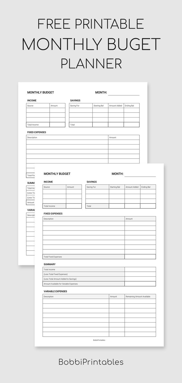 Free Monthly Budget Planner Free Printable Budget Monthlybudget Planner Printables Budget Planner Free Budget Planner Template Weekly Budget Planner