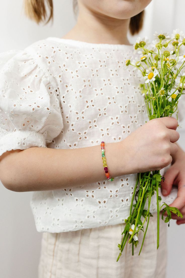 Let's vibe with this beautiful mix! These fun and vibrant colors are sure to be an eye catcher. From the deep magenta to the soft light green. This bracelet is sure to be a bold statement with your everyday pieces. The perfect accessory for every little girl! Made with the highest quality materials, this bracelet will look beautiful for years to come. Durable enough for play, precious enough to keep forever. Materials: 14k gold filled or sterling silver components. Nickel free. To learn more abo Deep Magenta, Mini Bracelet, Diy Gift Card, Bracelet Kits, Kids Bracelets, T Love, Stretchy Bracelets, Kids Jewelry, Soft Light