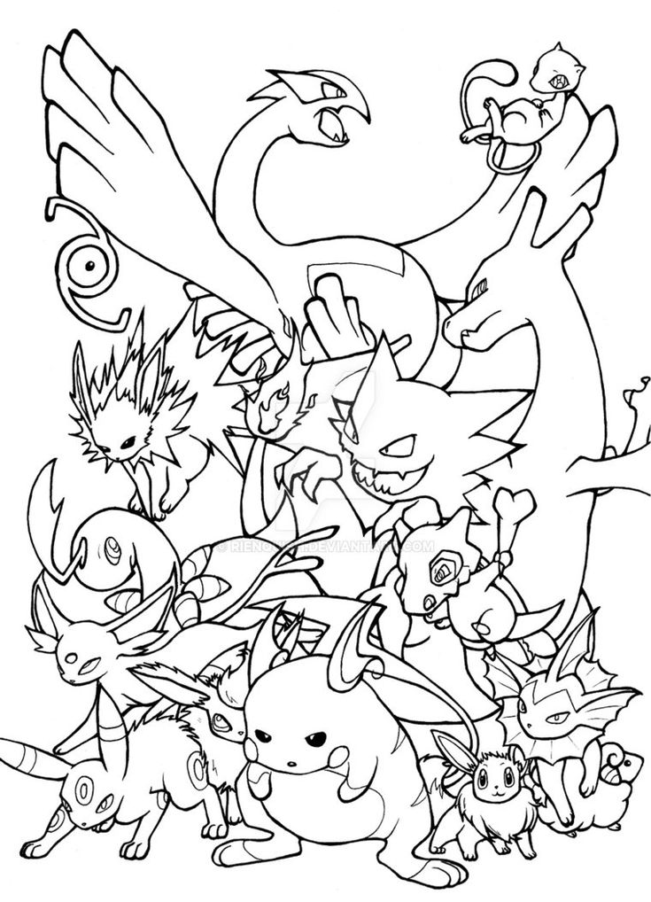 Pokemon group | Pokemon coloring pages, Pokemon coloring, Pokemon