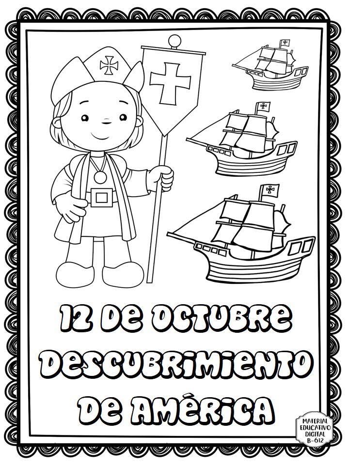 a coloring book with an image of a pirate holding a flag and a ship in the background