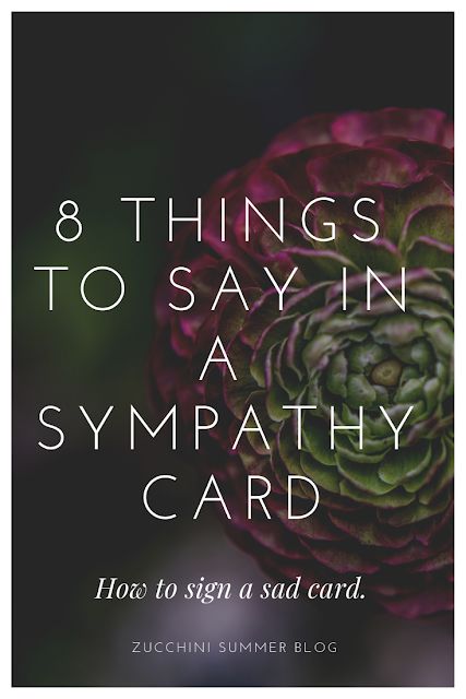 a red flower with the words 8 things to say in a sympathy card on it