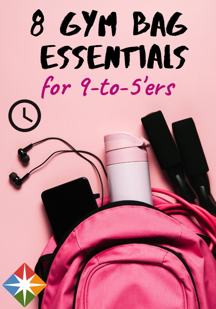 a pink backpack with the words 8 gym bag essentials for 1 - to - 3ers