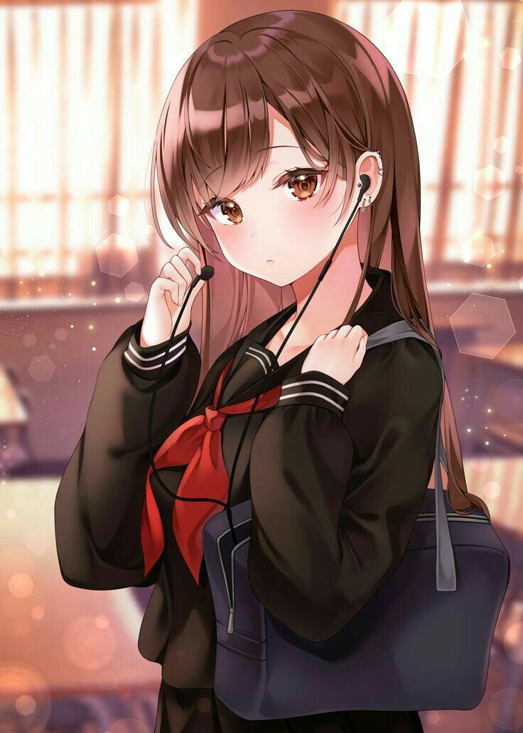 Pin on anime girl with brown hair