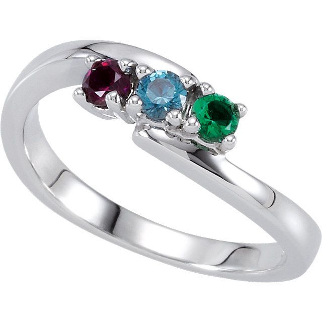 Customize with children's birthstone. This elegant ring is available in sterling silver with 1-5 birthstones. When you're ordering please select the ring size and include a note for birthstone details. I will respond your email to confirm. Stones will be set from left to right. This ring is sterling silver .925 but I can also make it in solid gold, please let me know if you're interested. The following simulated birthstones will be set: January - Simulated Garnet $0 February- Simulated Amethyst Silver Stackable Rings With May Birthstone Accent Stones, Silver Three Stone Emerald Ring For Promise, Silver Emerald Ring With Three Stones For Promise, Sterling Silver Birthstone Ring For May, White Gold Promise Ring For May Birthstone, May Birthstone Ring With Accent Stones, May Birthstone Ring With Round Cut And Accent Stones, May Birthstone Ring With Accent Stones And Round Cut, Sterling Silver Birthstone Ring For May With Prong Setting