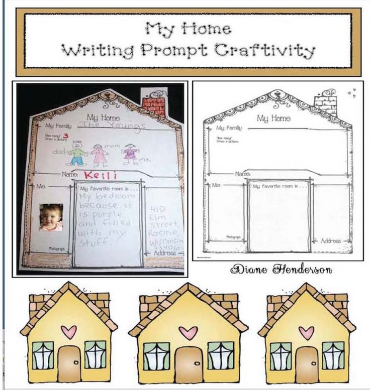 the front cover of a book with pictures of houses and children's drawings on it