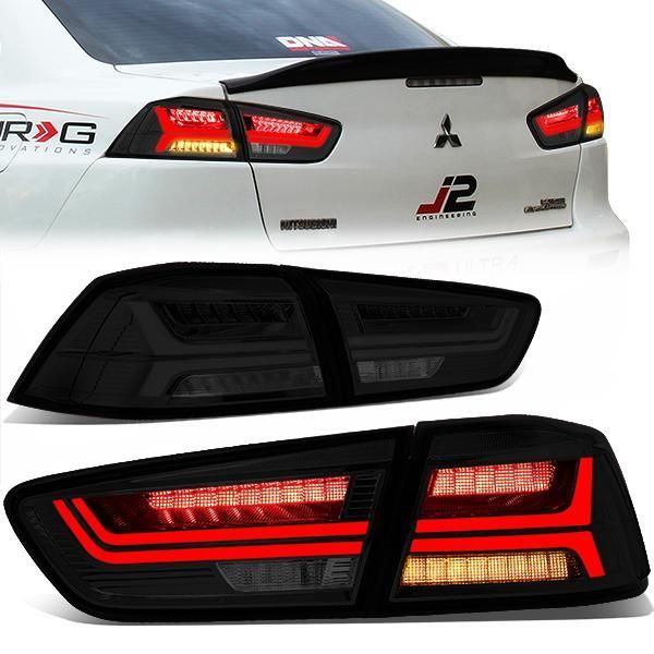 the tail lights and taillights of a white car