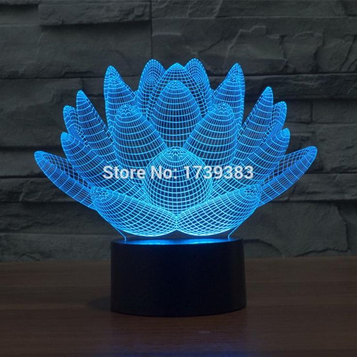 Blooming Lotus Flower 3D Illusion Lamp Night Light in 2024 | 3d ...