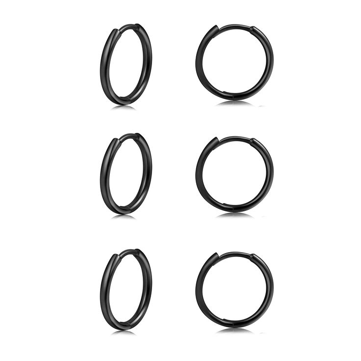 PRICES MAY VARY. Small Hoops Size: 3 pairs 6mm- !!!!!!!!very tiny small size, perfectly fit in the cartilage and earlobe. Please pay attention to it size. High Quality Small Hoop Earrings: The small sterling silver black hoop earrings are made of premium quality 14k white gold plated and 925 sterling sliver post. Hypoallergenic and healthy. Ideal choice for sensitive ears. Convenient and Comfortable: The cartilage earrings are simple cuff design. Very easy to open and close. Lightweight and comf Unsleeping City, Small Silver Hoop Earrings, Earring Cartilage, Black Hoops Earrings, Cuff Design, Small Hoop Earrings, Hoop Earring Sets, Huggie Hoop Earrings, Cartilage Earrings