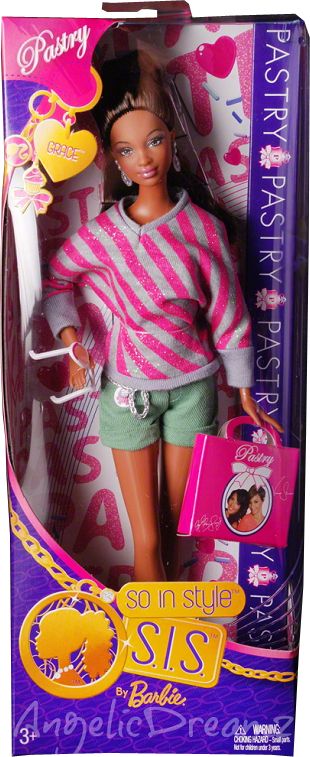 the barbie doll is wearing shorts and a sweater