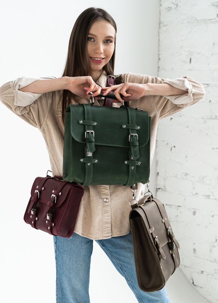 Leather crossbody satchel for women, Womens satchel purses, Leather satchel handbag, Briefcase bag women, Leather messenger bag women Sizes: S - 25x19x7 cm (9.8x7.4x2.7 inches) M - 29x24x10 cm (11.4x9.4x3.9 inches) L - 33x28x10 cm (12.9x11x3.9 inches) XL - 37x30x10 cm (14.5x11.8x4 inches) MADE OF PREMIUM LEATHER - Selected authentic full grain leather, to make this quality classy product last long. RUGGED & DISTRESSED LOOK - The leather was treated with a rugged and distressed effect, and it gets better with age. Luxury Satchel Briefcase With Detachable Strap, Cheap Brown Rectangular Satchel, Cheap Zara Satchel Shoulder Bag, Luxury Rugged Rectangular Satchel, Leather Crossbody Backpack For Office, School Crossbody Satchel Mobile Phone Bag, Mobile Phone Bag For School, Large Capacity Satchel Backpack As Gift, Large Capacity Crossbody Flap Bag For School