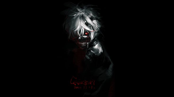 a creepy looking person with white hair and red eyes in the dark, staring straight ahead