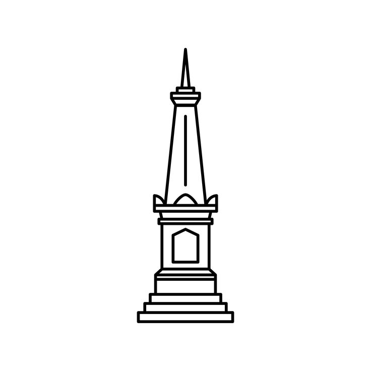 Tugu Jogja Line Art Vector Line Art Vector Line Art Vector Art