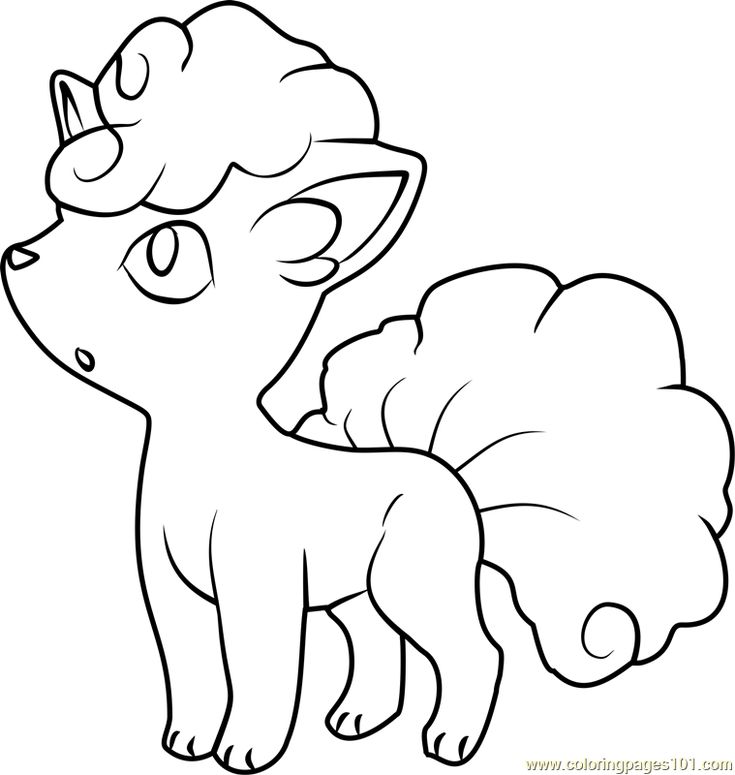 Alola Vulpix Pokemon Sun and Moon Coloring Page | Pokemon coloring ...