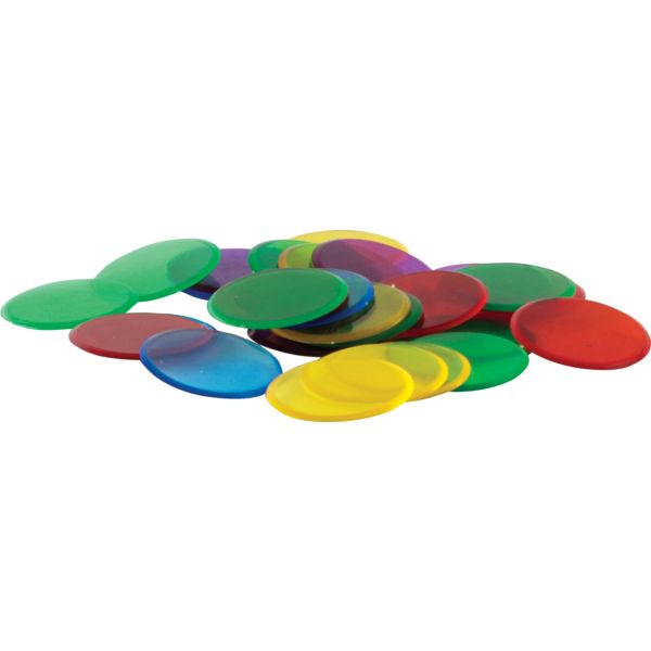 a pile of different colored discs sitting on top of each other