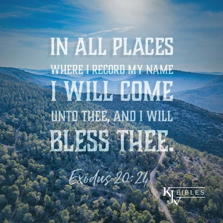 an aerial view of trees and hills with the words in all places where i record my name, i will come until thee, and i will be there