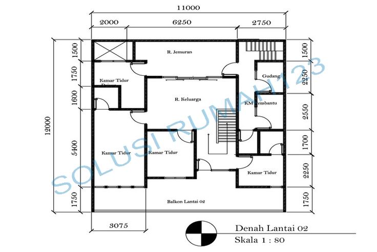 the floor plan for an apartment with two floors and three levels, in which there is no