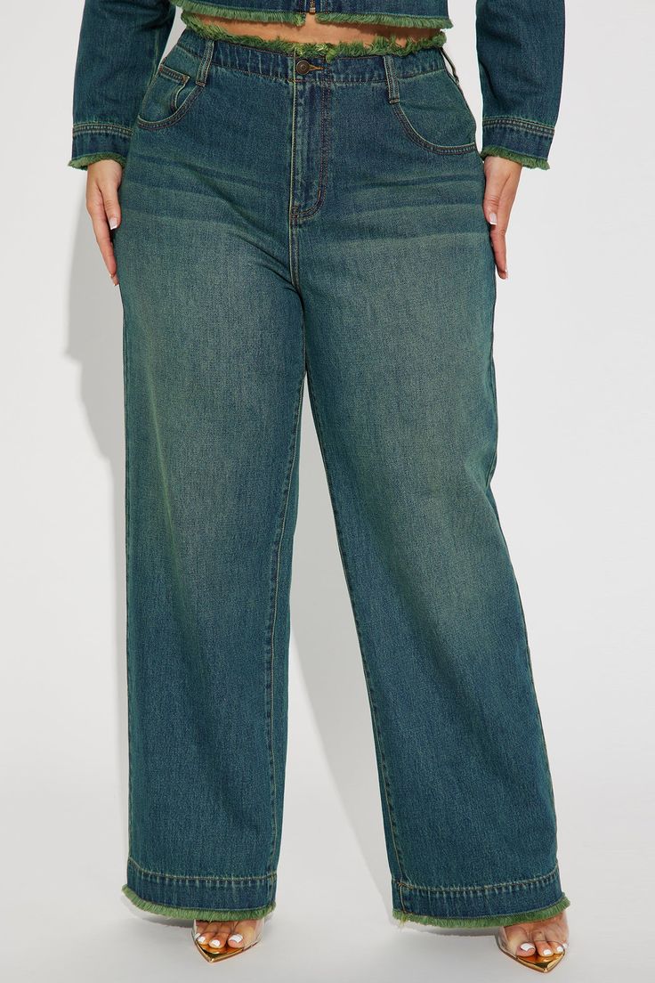 We can't gatekeep our new loose straight leg jean designed in an authentic, 100% cotton, non-stretch denim with a medium indigo wash finished with a green tint. Fit with ease, this 32.5" length features a wide leg opening and a fray hem. Available In Medium Wash. Pair With Gatekeeper Tinted Denim Jacket Straight Leg Jean 5 Pocket Tinted Fray Hem 11" High Rise 32.5" Inseam Non Stretch Disclaimer: Due To The Specialized Wash & Distressing Process, Each Garment Is Unique 100% Cotton Imported | Gate Designer Jeans, Baggy Jeans, Stretch Denim, Straight Leg Jeans, Fashion Nova, Denim Jacket, Straight Leg, Wide Leg, High Rise