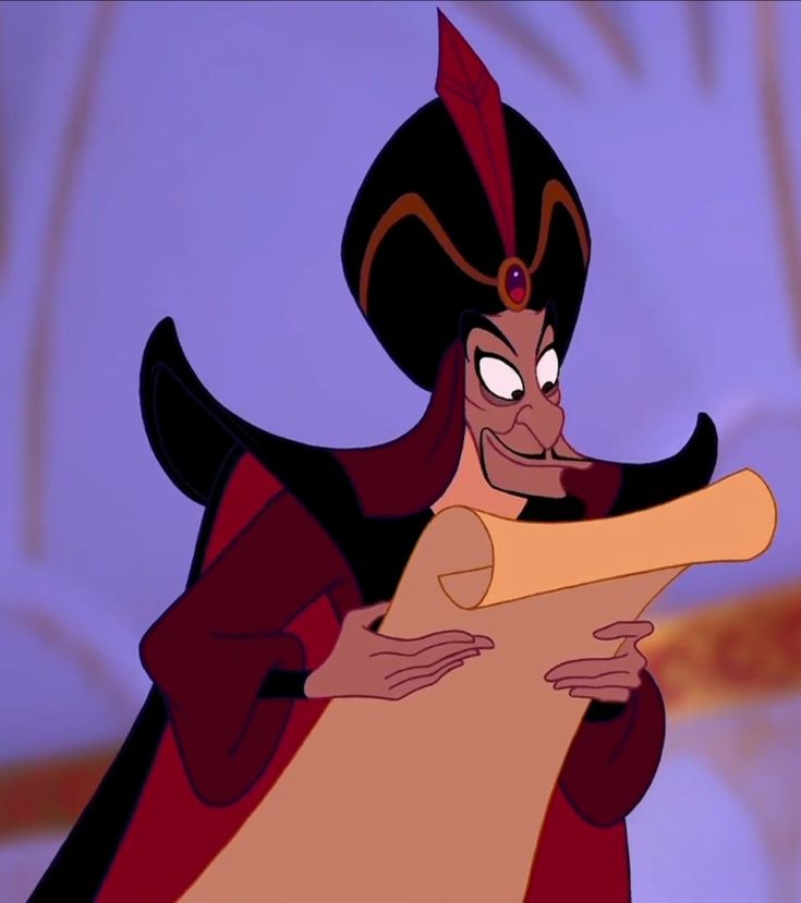 an animated character holding a large piece of paper