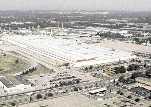 an aerial view of a large industrial building