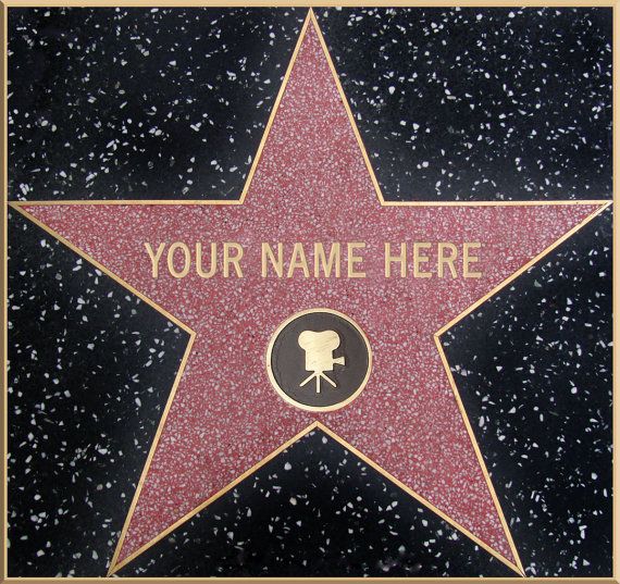 a star on the hollywood walk of fame with your name here written in gold lettering