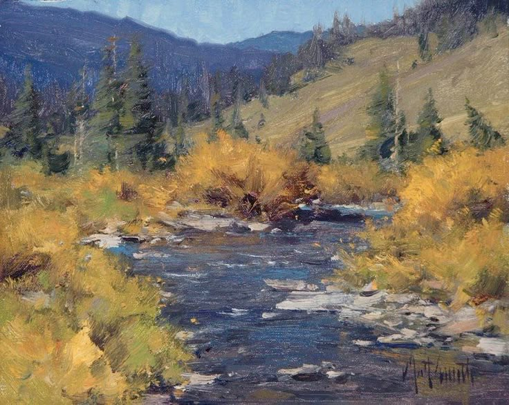 MATT SMITH ~ “Snow Spur Creek” (oil, 8x10) | Landscape art, Landscape ...