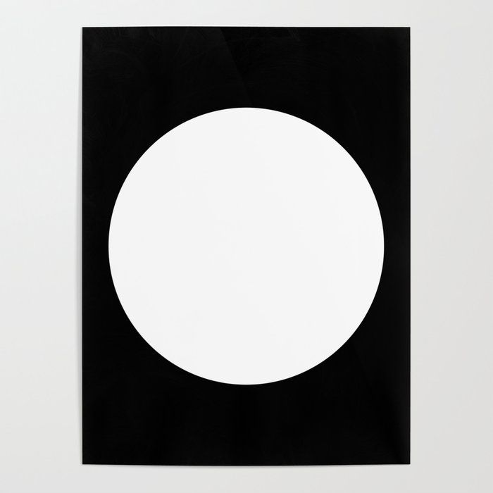 a black and white square with a circle in the center on a plain wallpaper background