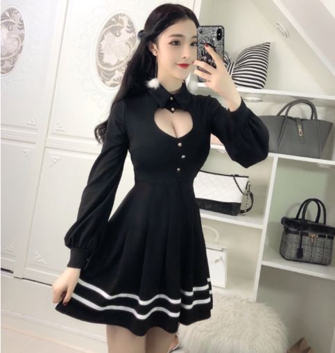 Material:+Polyester,Waist+type:+high+waist Color:+Black,+Grey,+Red M-skirt+length+84cm+sleeve+length+60cm+bust+82-92cm+waist+circumference+62-70cm L-Skirt+length+84cm+Sleeve+length+60cm+Bust+86-96cm+Waist+66-74cm Fanfic Outfits, Honey Shop, Style Kawaii, Kimono Yukata, Autumn Dress, Baddie Makeup, Heart Dress, Waist Circumference, Crafting Ideas