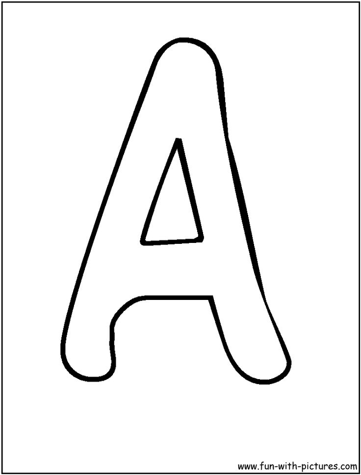 the letter is black and white with an outline for it to be used as a coloring page