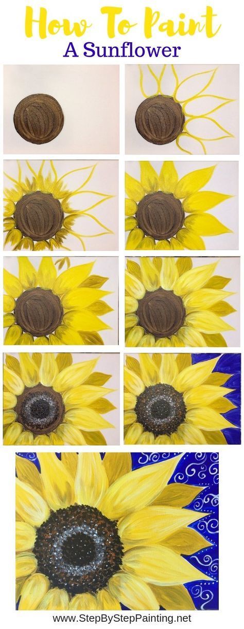 how to paint a sunflower with step by step instructions