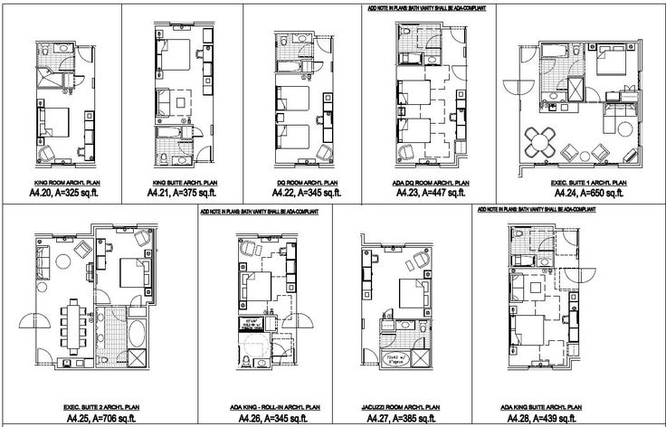 the floor plans for an apartment building