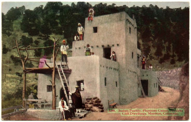 an old postcard shows people climbing up the side of a building with ladders