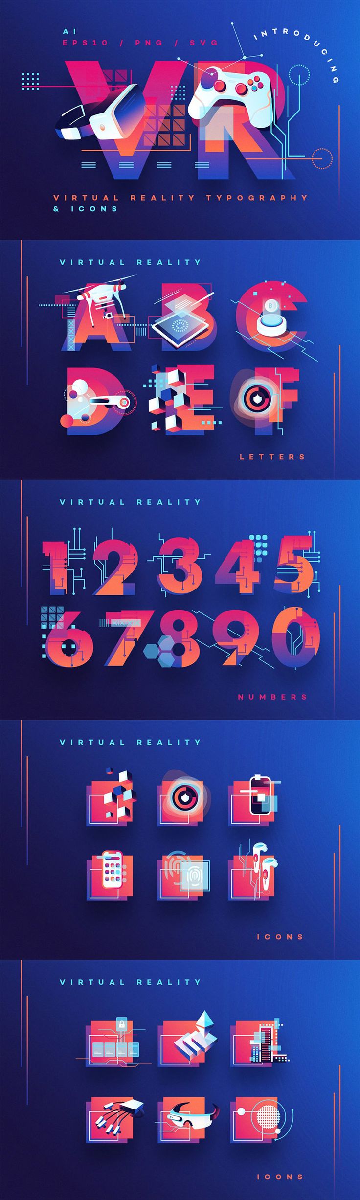 an image of some type of font and numbers on a blue background with different colors