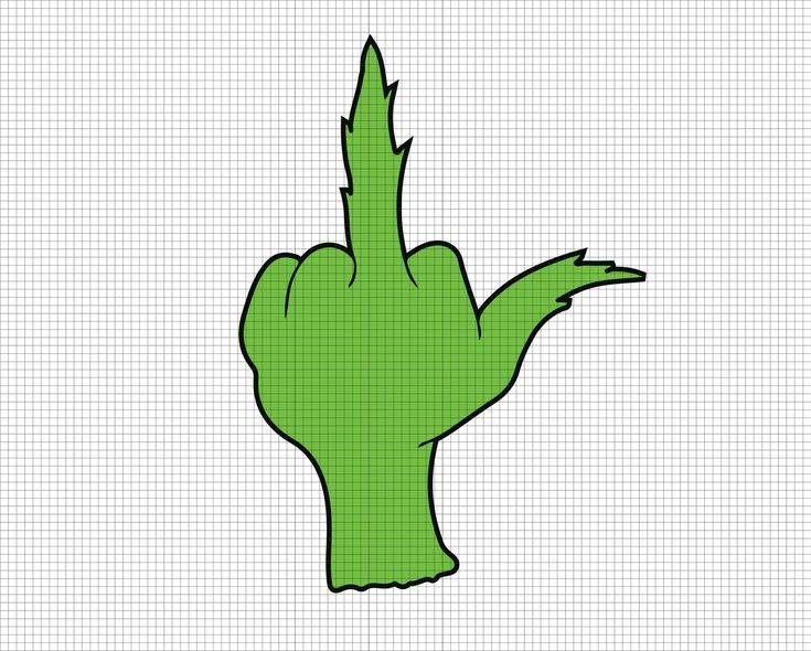 a green hand pointing up to the left