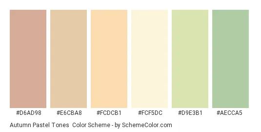 the color chart for autumn pastel tones