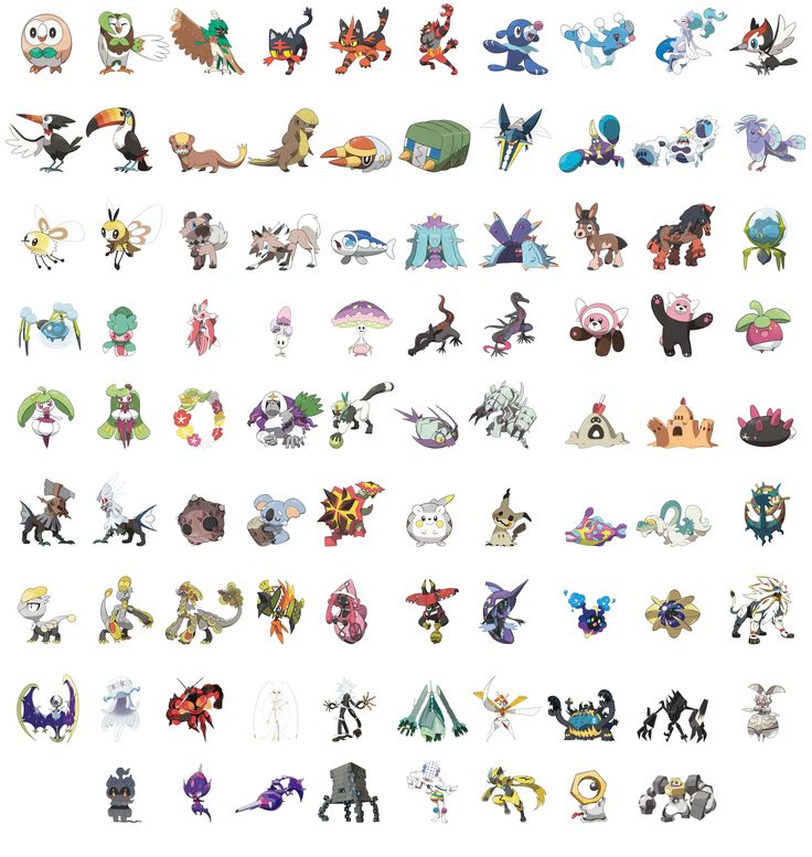 7 Gen Pokemon | Pokemon, Pokémon sol, Nuevos pokémon