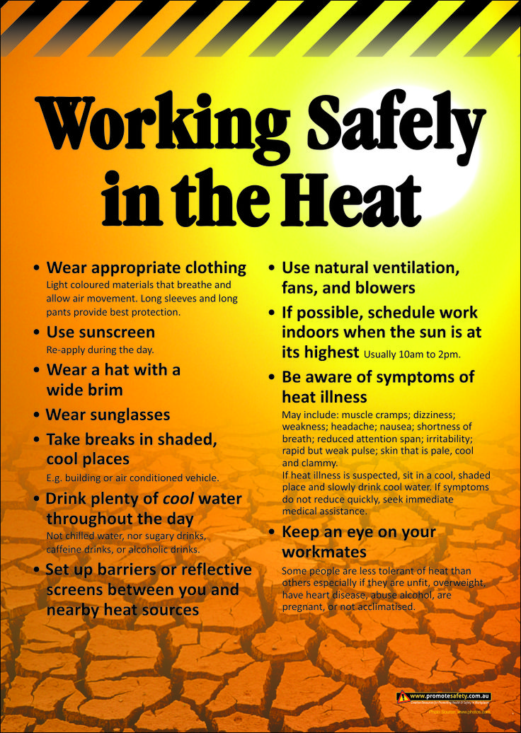 Working in Heat #2 Safety Posters | Promote Safety | Safety posters ...